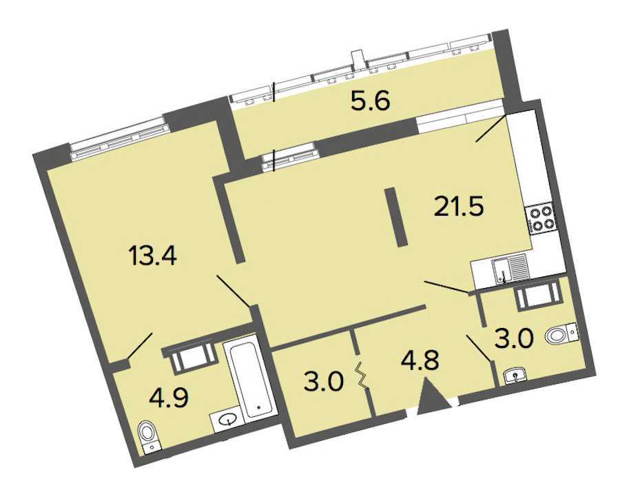 Однокомнатная квартира в : площадь 50.6 м2 , этаж: 9 – купить в Санкт-Петербурге